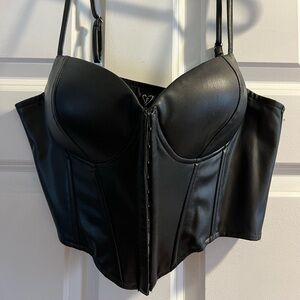 Windsor Faux Leather Corset Top